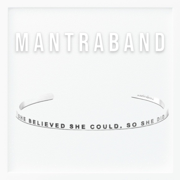 NWT MantraBand Silver She Believed She Could Cuff Bracelet OS - Picture 1 of 10